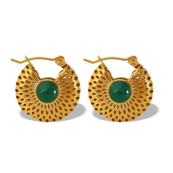 Lightweight 18K Gold Plated hoop Earrings - Picture 5 of 5